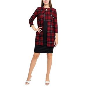 Danny & Nicole Scoop Neck  Zipper Back Multi Print Knit Dress with Mat 5